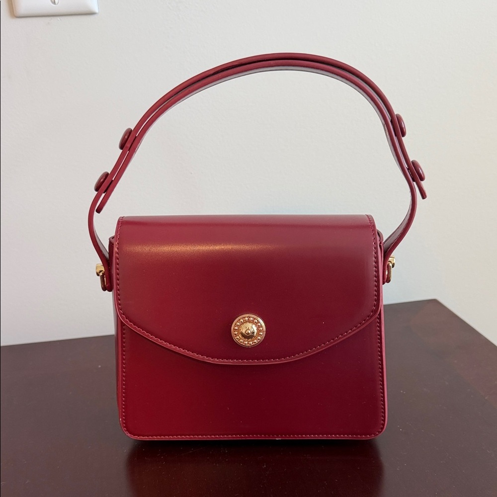 Elegant Red Leather Handbag